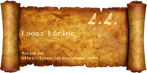 Loosz Lőrinc névjegykártya
