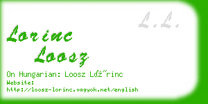 lorinc loosz business card